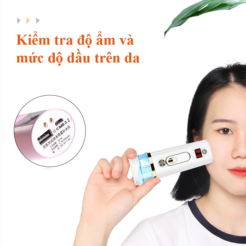 Máy phun sương cầm tay xịt khoáng mini xông hơi mặt Nano tạo ẩm cấp ẩm cho da