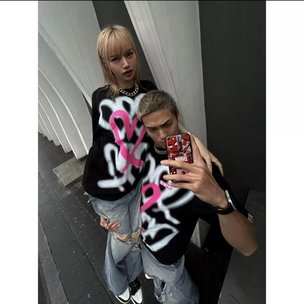 Áo thun,áo phông from rộng hình trái tim HEATRS TEE unisex dành cho nam nữ