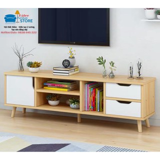 Kệ tivi chân gỗ sồi, mặt gỗ MDF chống thấm (120/140*30*41cm)