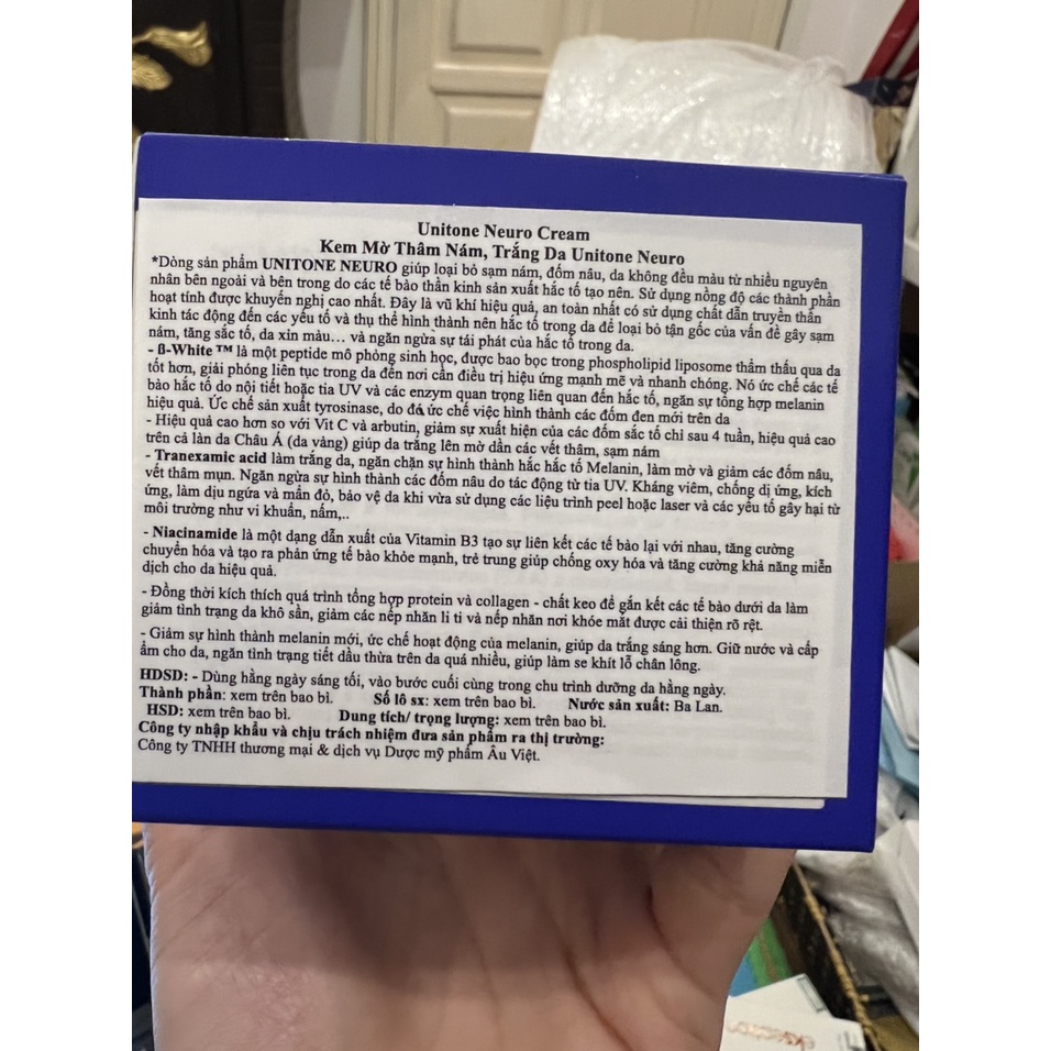 KEM MỜ THÂM NÁM, TRẮNG DA UNITONE NEURO ARKANA 50ML