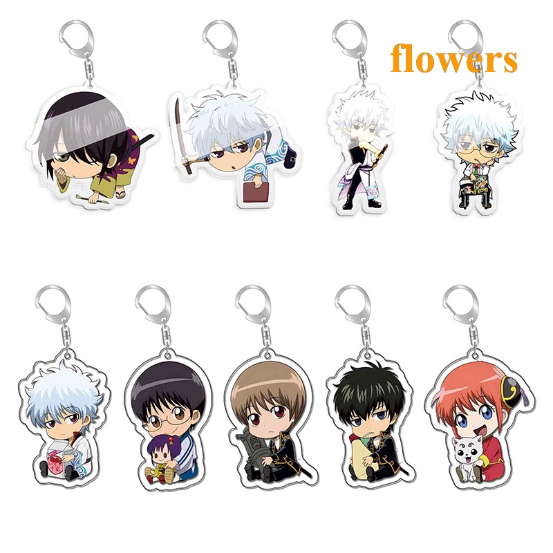 Móc Khóa Hai Mặt Bằng Acrylic Họa Tiết Hoạt Hình Gintama