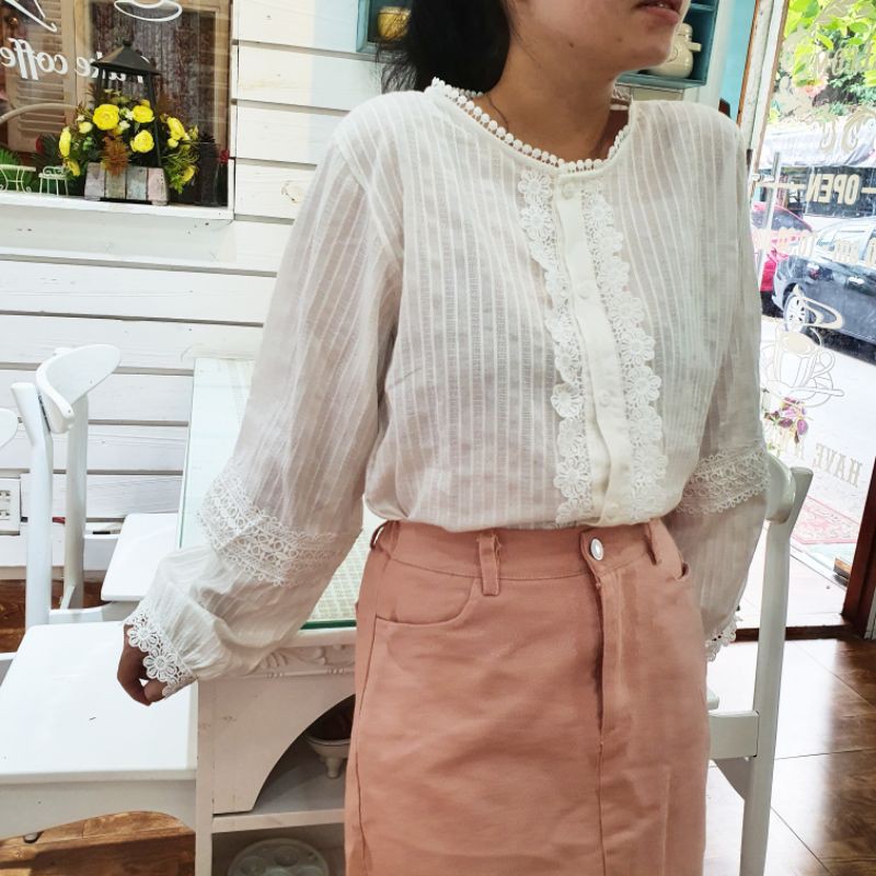 Sơmi Xô Phối Ren - Penguin House