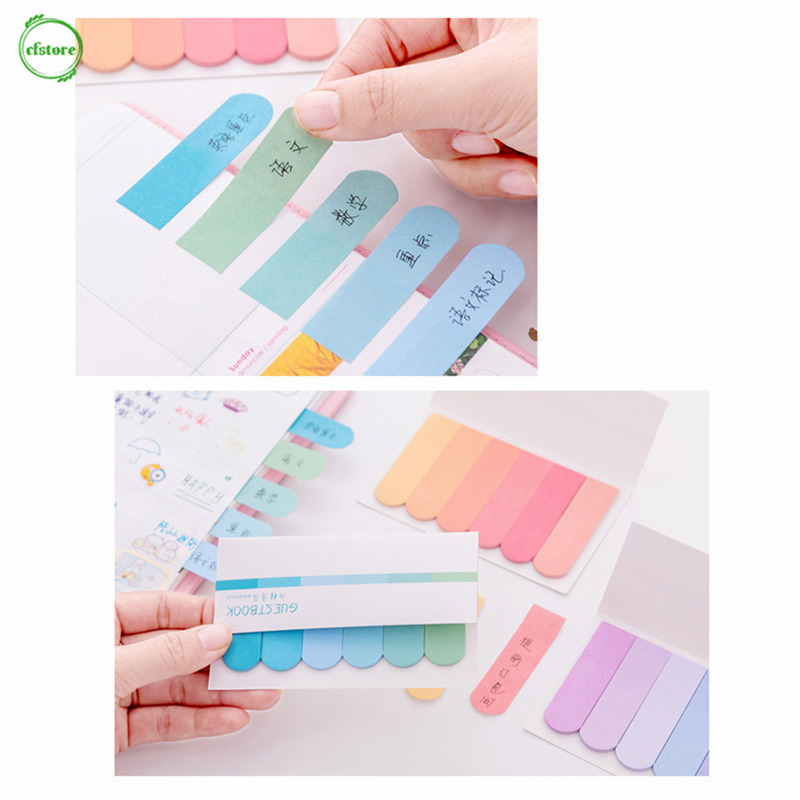 Set 120 tờ giấy ghi nhớ màu gradient loang màu dễ thương đầy màu sắc dùng đánh dấu trang lên kế hoạch