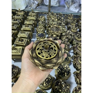 Trầm hương - Lư đốt trầm, xông trầm hoa sen bằng đồng