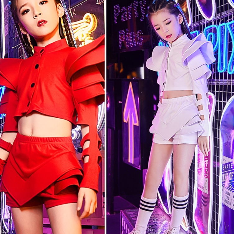 Bộ Trang Phục Trình Diễn Thời Trang Phong Cách Hip Hop Cá Tính Cho Bé Gái