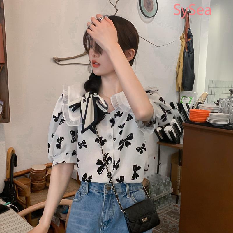 Áo ngắn tay dáng ôm phối nơ thời trang mùa hè dành cho nữ