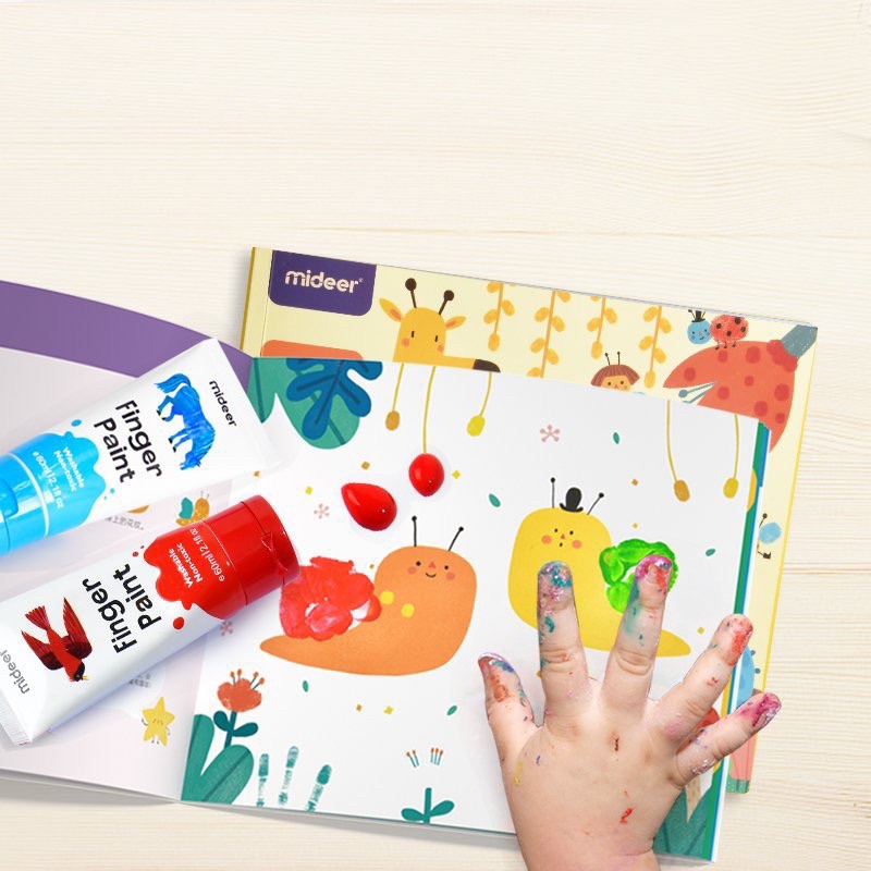 Luyện tập tô màu và vẽ tranh bằng ngón tay FINGER PAINT ART cho bộ màu vẽ ngón tay Mideer đồ chơi thông minh cho bé