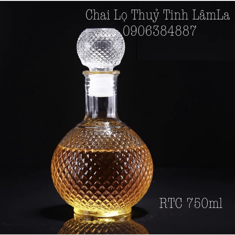Bình Thuỷ Tinh Pha Lê Đựng Rượu RTC 750ml