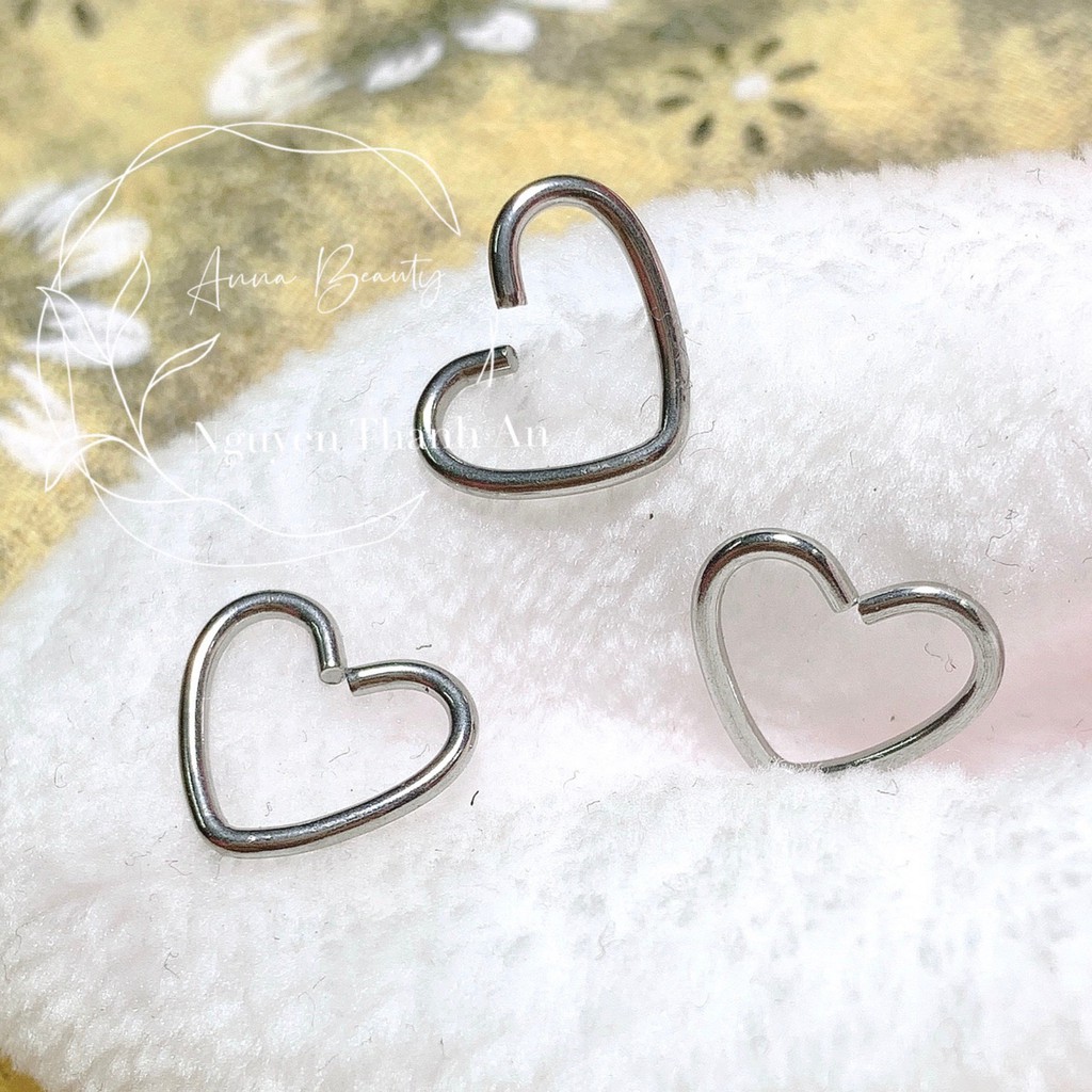 1 Chiếc khuyên tai trái tim JOLLY bằng thép y tế xỏ khuyên Piercing