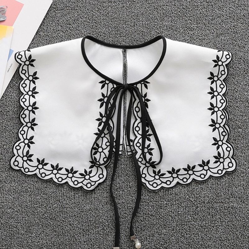 Cổ Áo Giả Thêu Hoa Có Thể Tháo Rời