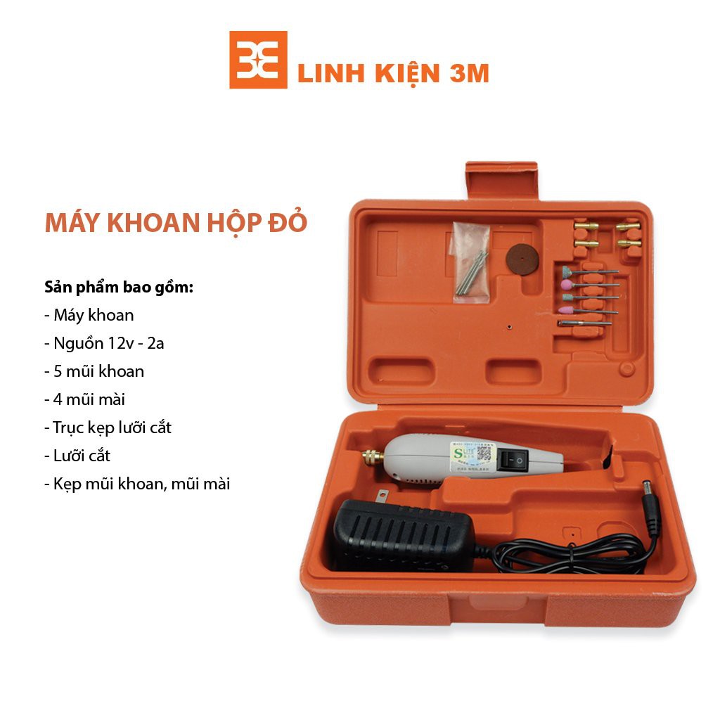 Máy Khoan Hộp Đỏ ( Khoan mạch điện tử đa năng 12VDC )