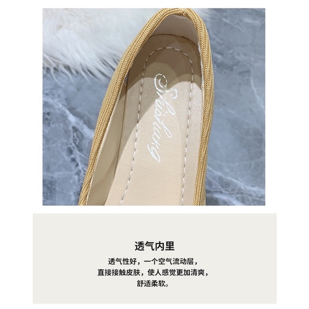 (Hàng có sẵn) Giày búp bê vải mũi nhọn chữ V BIG SIZE 35-43