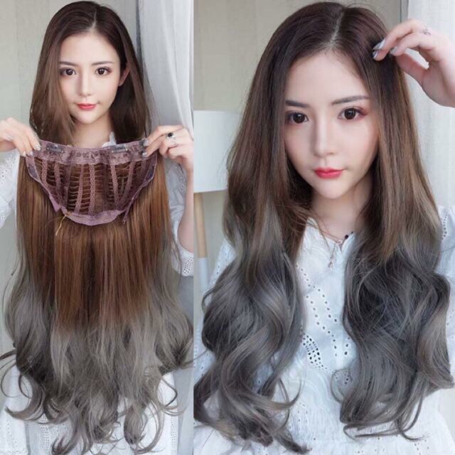 Tóc kẹp U omper xoăn hai màu