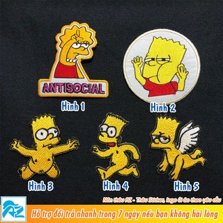 Patch vải thêu hoạt hình simpson cartoon - Sticker ủi vá quần áo S56
