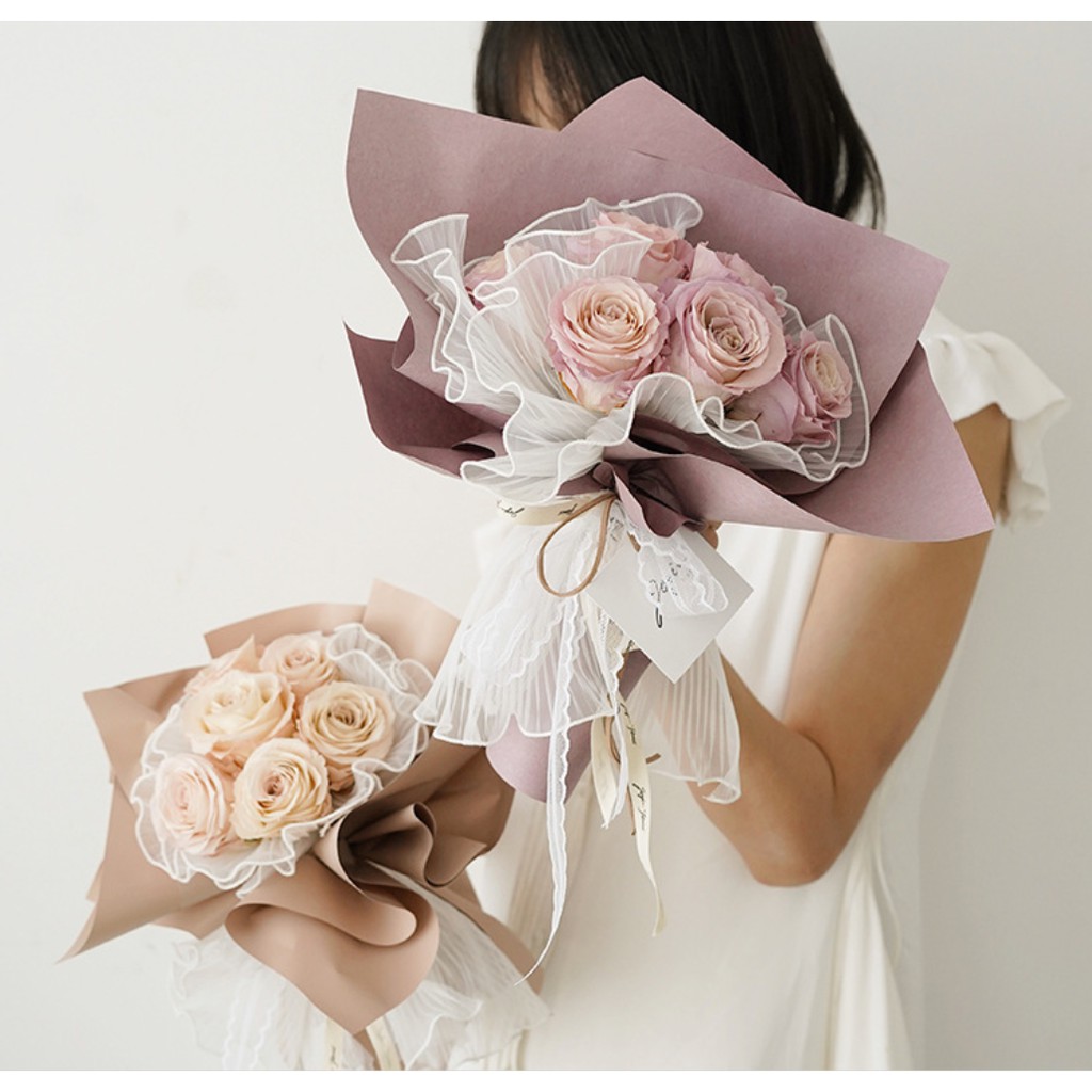 Cuộn Vải Lưới Dùng Gói Hoa Phong Cách Hàn Quốc Độc Đáo Tiện Dụng