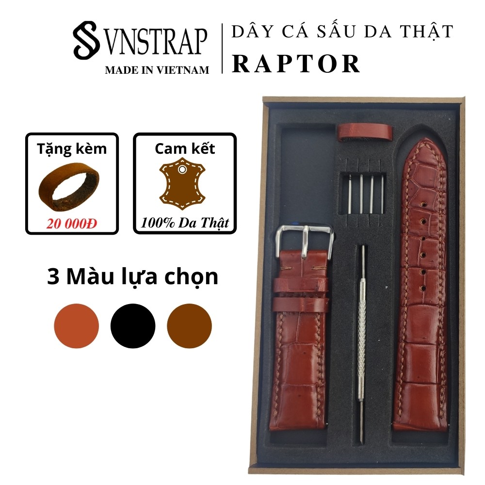 Dây da đồng hồ Vnstrap dây đồng hồ 18mm 20mm 22mm handmade da cá sấu dây đeo gia xịn cao cấp đẹp giá rẻ ROCO