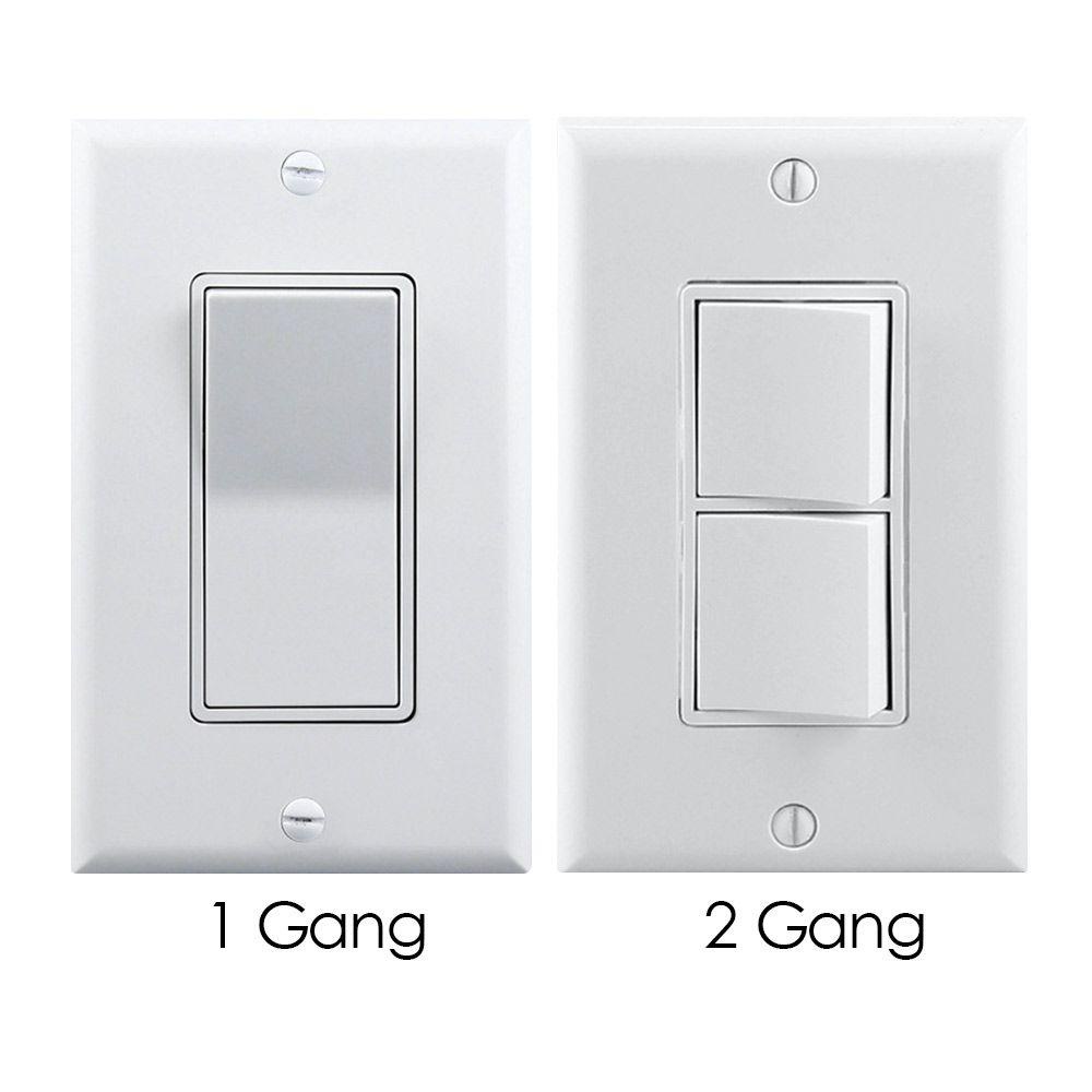 Công Tắc Đèn Gắn Tường 1 / 2 Gang 1 Chiều Màu Trắng Hiện Đại