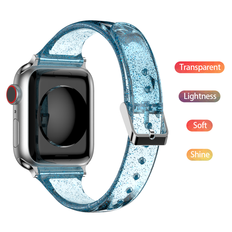 Dây Đeo Silicone Trong Suốt Cho Đồng Hồ Thông Minh Apple Watch Series 6 Se 5 4 3 2 1 Iwatch Band 40mm 44mm 38mm 42mm