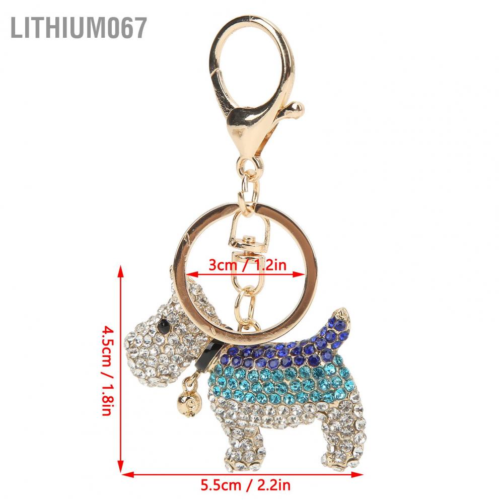 Lithium067 Dog Keychain Quy trình mạ điện Rhinestones Puppy Màu tinh khiết nhỏ giọt for Commencement