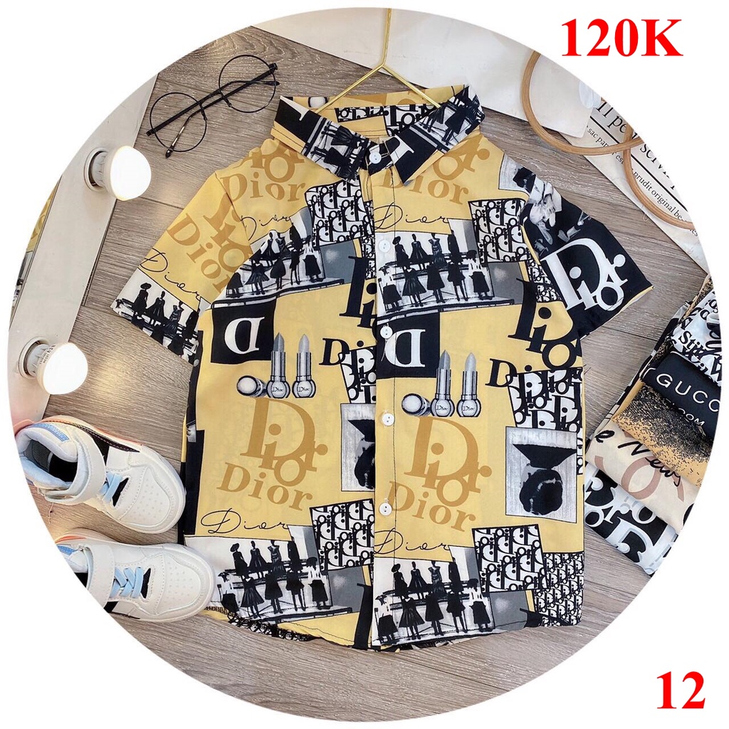 Áo sơ mi lụa bé trai size 17 - 20 kg.