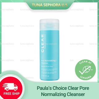 ❤️freeship❤️ sữa rửa mặt paula’s choice clear pore normalizing cleanser 177 ml