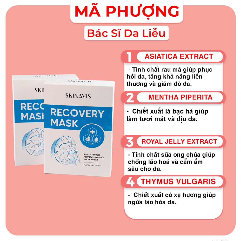 Mặt nạ cấp ẩm phục hồi skinavis Xanh - Dược Mỹ Phẩm Bác Sĩ Mã Phượng