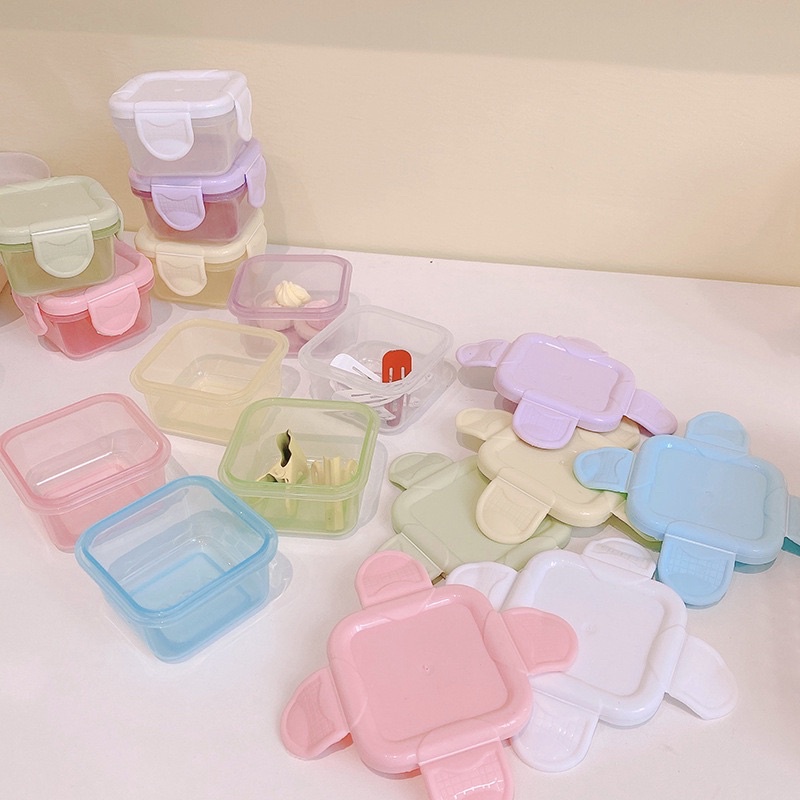 Hộp trữ đông, hộp trữ đồ ăn dặm cho bé 60ml và 150ml có nắp đậy, bảo quản đồ ăn dặm cho bé dùng được trong lò vi sóng
