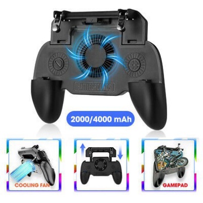 Tay Cầm Chơi Game 2000MAh SR Kiêm Sạc Dự Phòng cho điện thoại Và Quạt tản nhiệt chơi Game PUBG,Liên Quân,...