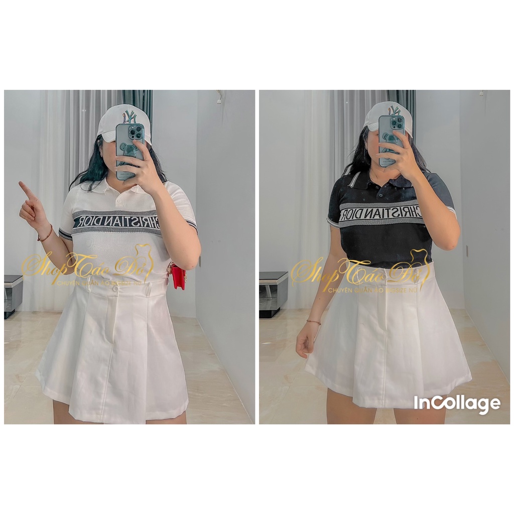 Áo len cổ bể, Áo dệt kim Dior cổ bẻ cộc tay  🌸🌸🌸