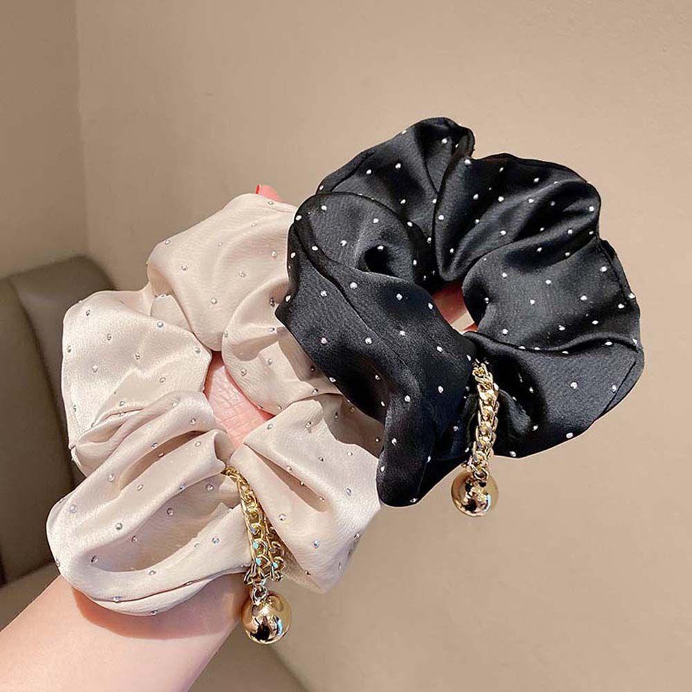 IVORY Dây Buộc Tóc Vải Lụa Satin Cỡ Lớn Thiết Kế Đơn Giản Ngọt Ngào Cho Nữ