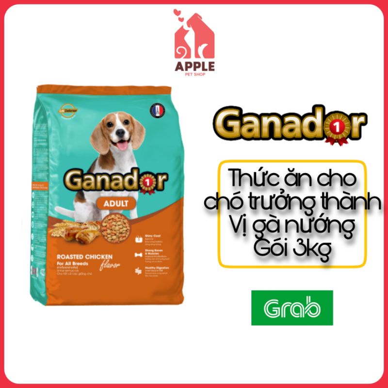 [GANADOR GÀ NƯỚNG] [3KG] Thức ăn hạt cao cấp Ganador cho chó trưởng thành - Vị gà nướng