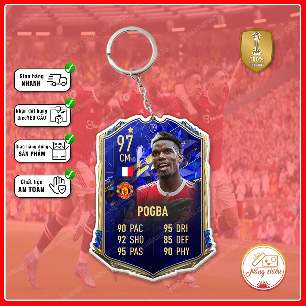 Móc khóa thẻ CLB bóng đá Manchester United ☘️Quà Tặng Nắng Chiều☘️