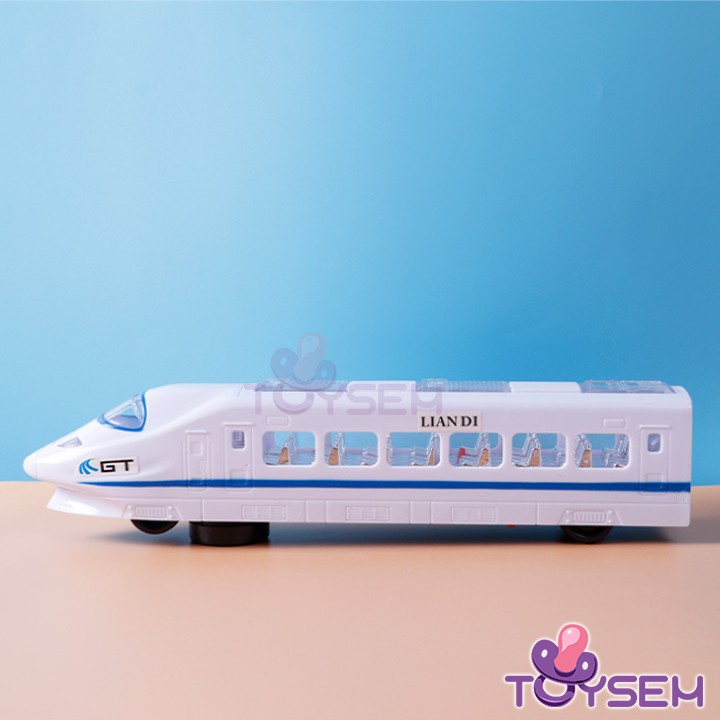 Đồ chơi trẻ em mô hình tàu hỏa cao tốc Toysem có đèn và nhạc - Quà tặng sinh nhật cho bé