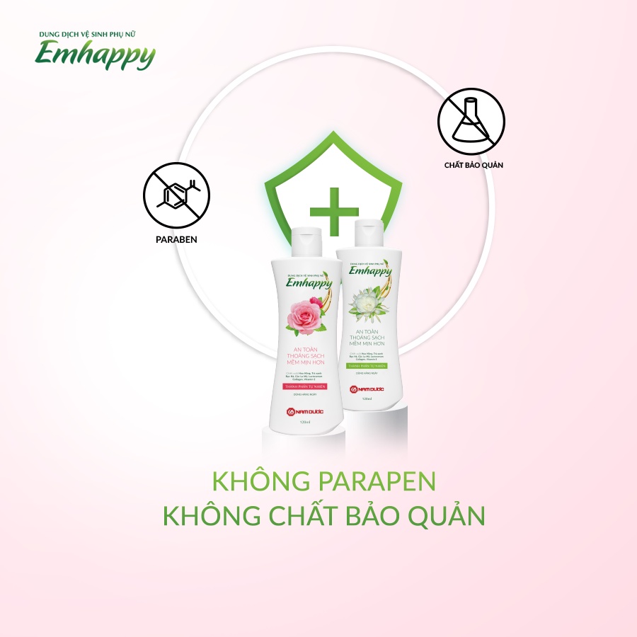 Dung dịch vệ sinh phụ nữ EMHAPPY 120ml - Nam Dược [emhapy, em happy]