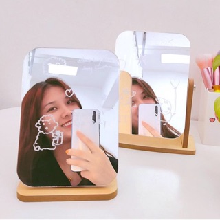 🌸🌸 Gương để bàn bằng gỗ có thể xoay và gấp