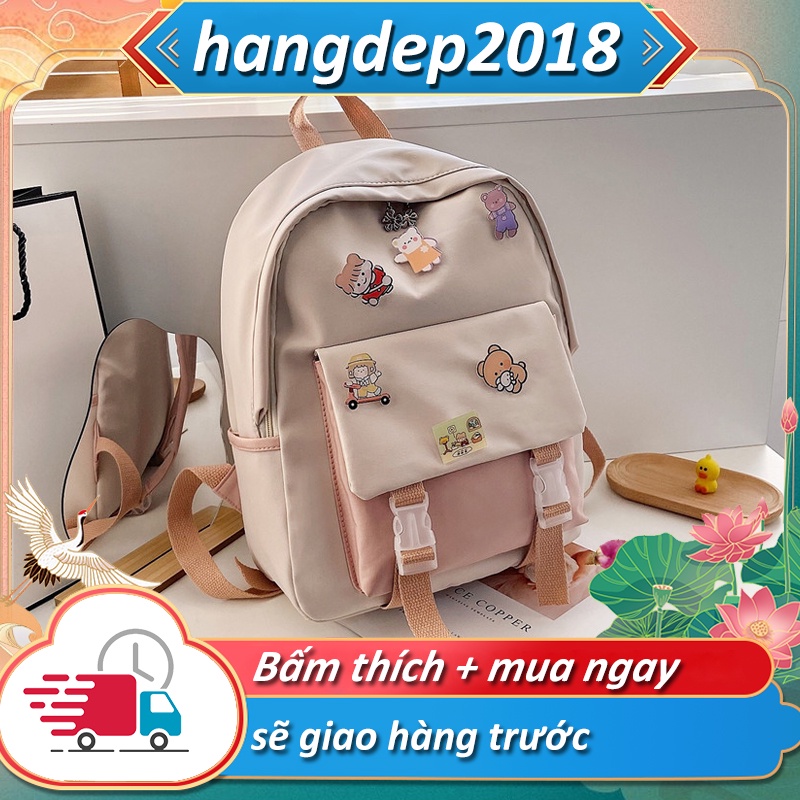 Balo thời trang nam nữ cặp học sinh cỡ lớn nhiều ngăn đựng vừa laptop vải canvas chống thấm