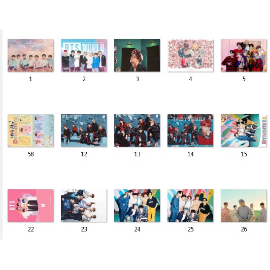 Poster bangtan PTI6 khổ A5 14.8 cm x 21 cm army