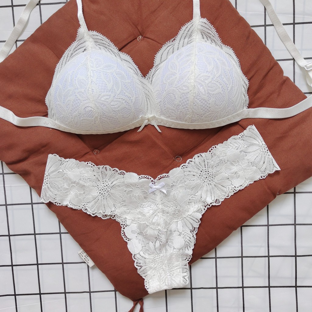 Set Bra - Bralette ren sexy không gọng, mút mỏng - Màu trắng - NY03 | BigBuy360 - bigbuy360.vn