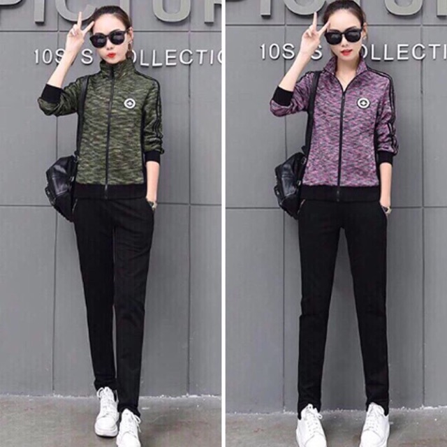 Bộ đồ thể thao nữ phối màu