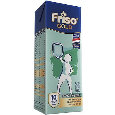 Lốc 4 hộp sữa bột pha sẵn Friso Gold Vani 180ml - Cho bé trên 2 tuổi