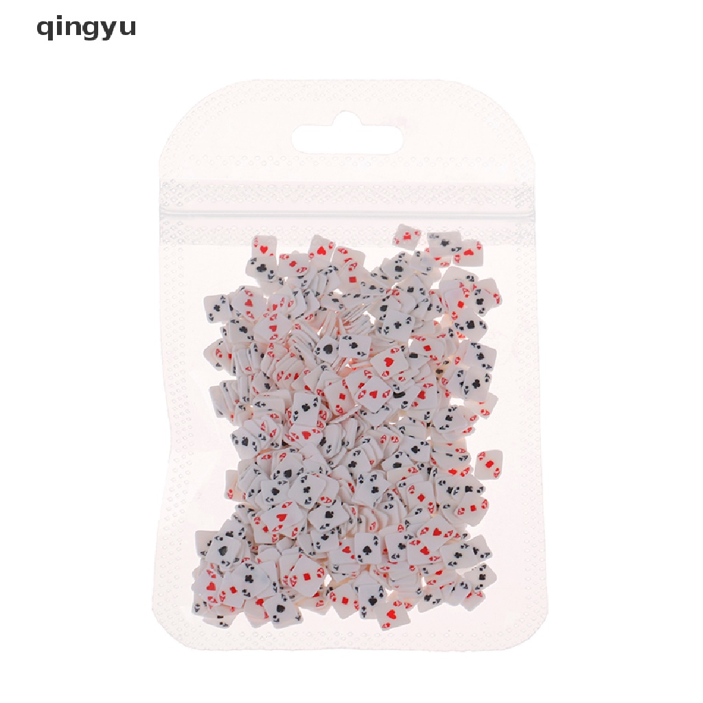 [Hàng mới về] Túi phụ kiện trang trí móng nghệ thuật 10g bằng đất sét polymer hình bài poker 3D