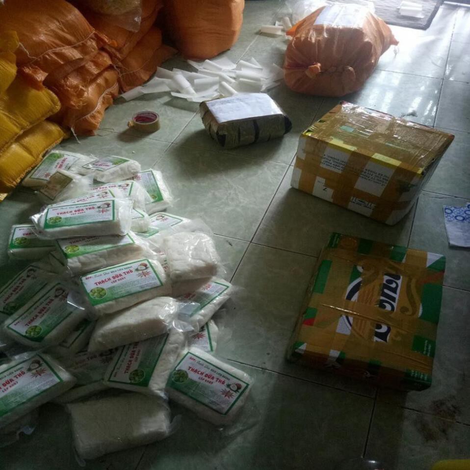 Giá sỉ 0.5Kg Thạch dừa loại 12Ly ép thô (khô) tặng hương dừa