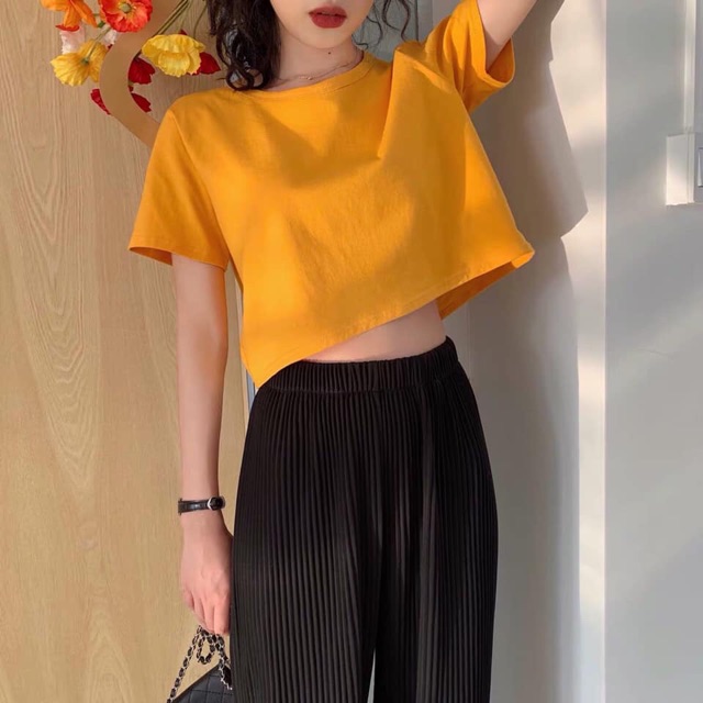 Áo Crt trơn form rộng tay lỡ TTK888