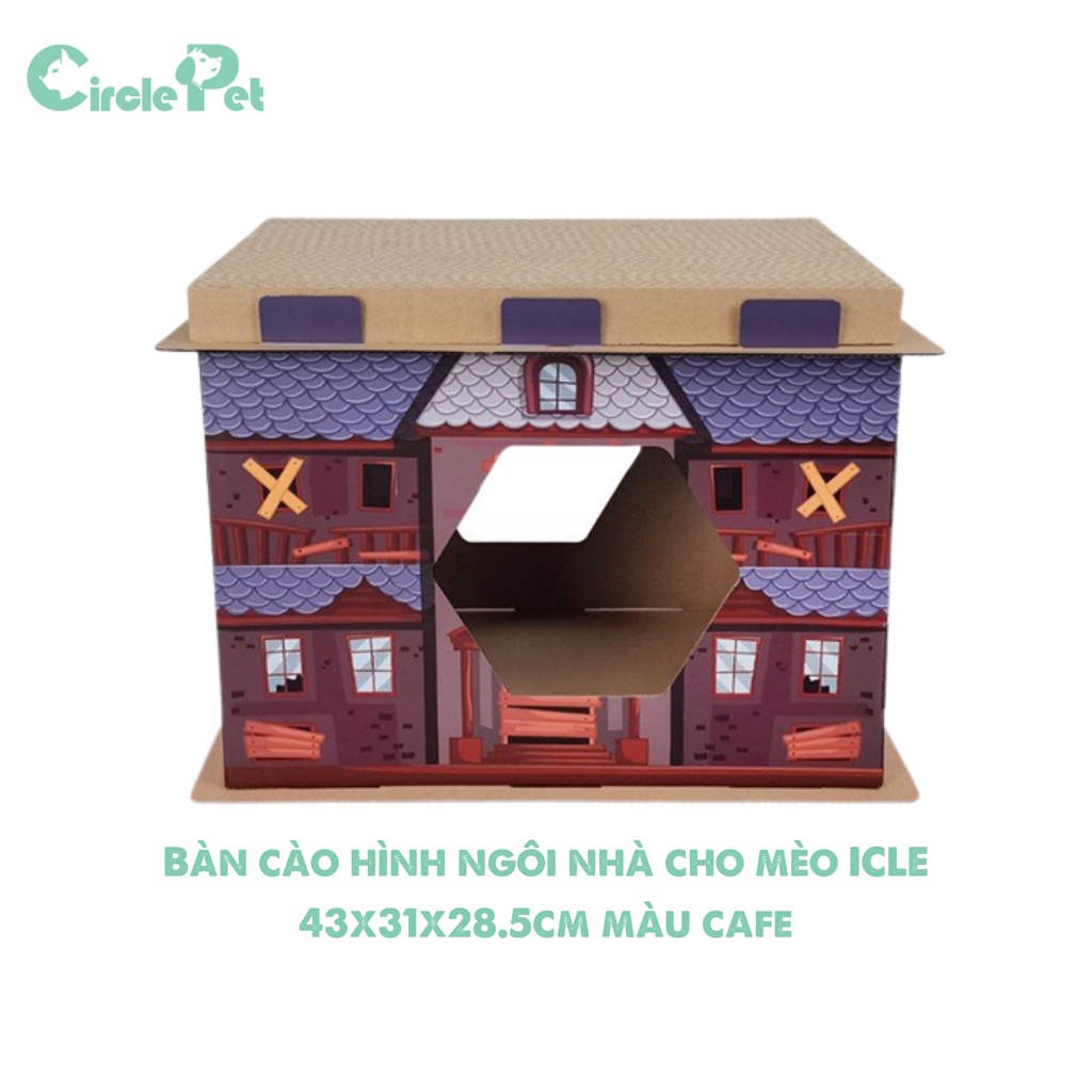 Bàn Cào Móng Cho Mèo ICLE Hình Ngôi Nhà Nhiều Màu Sắc Giúp Mèo Giải Stress - Circle Pet