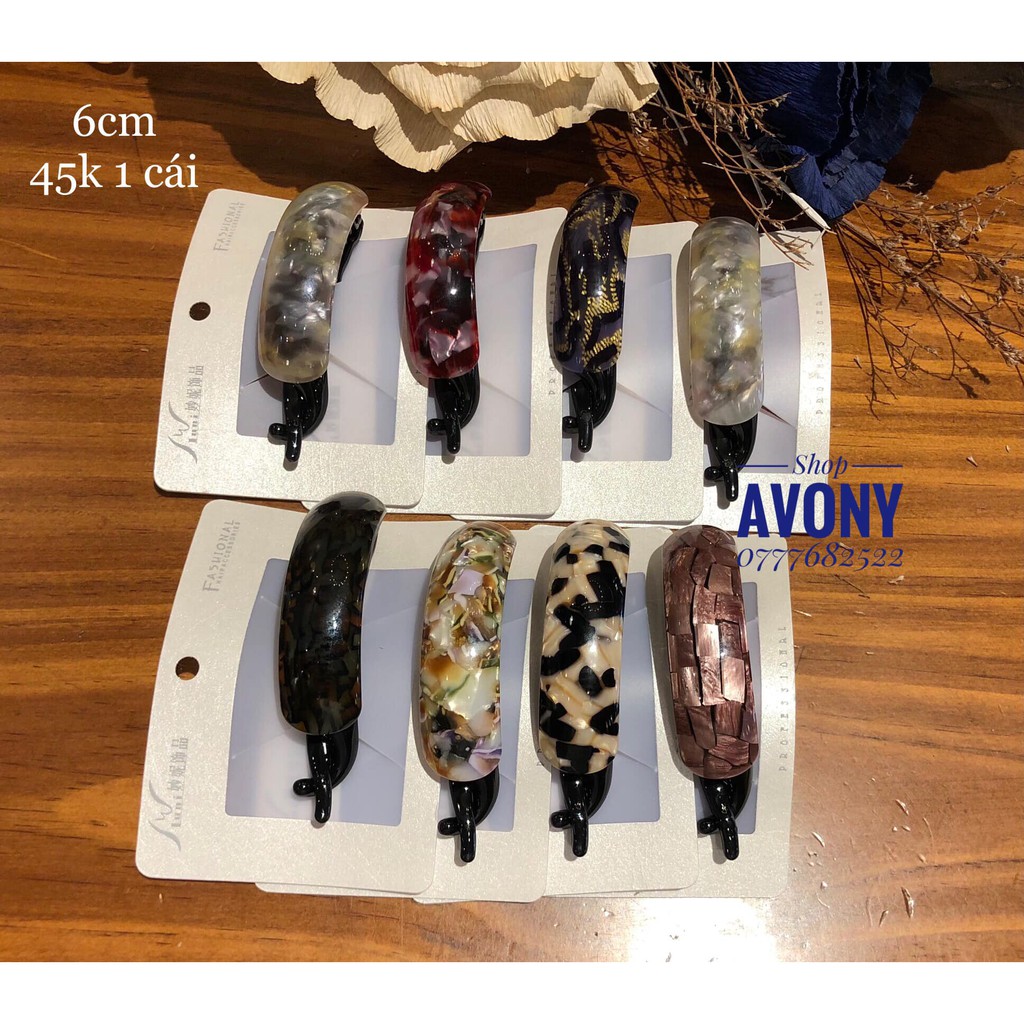 6 cm Kẹp tóc ngang Kẹp tóc chéo Kẹp cóc Kẹp nghoéo ánh xà cừ