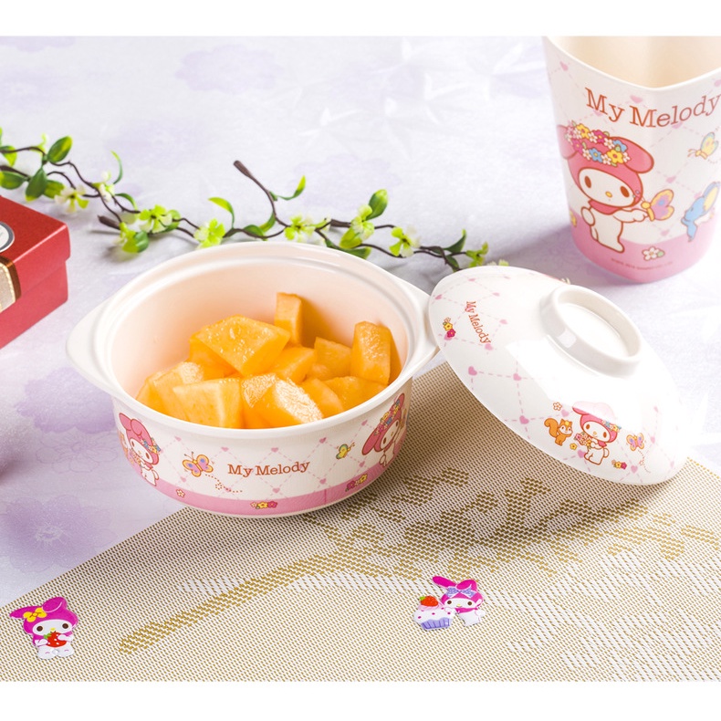 Bộ Dụng Cụ Ăn Uống Gồm Bát / Cốc / Chén / Cốc Nước Kiểu Hoạt Hình Melody Dễ Thương Xinh Xắn Dành Cho Trẻ
