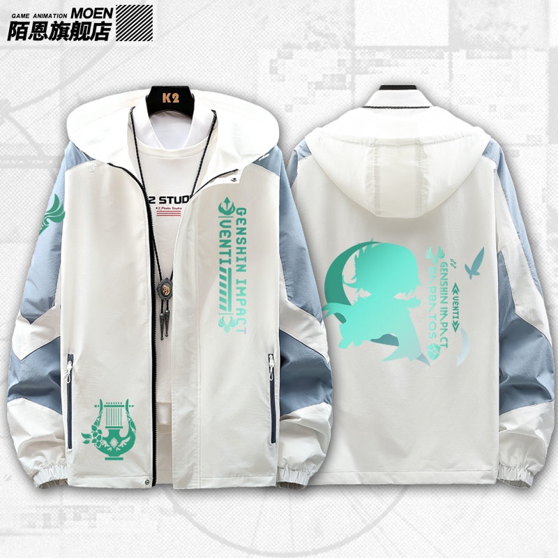 Áo Khoác Hoodie In Hình Game Barbatos Venti Genshin Impact Game Aeolus 2D Thời Trang Unisex