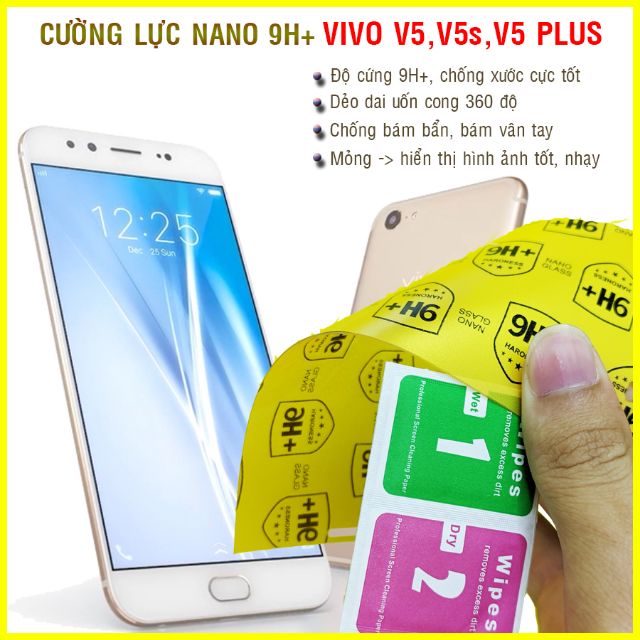 Dán cường lực dẻo nano Vivo V5, Vivo V5s, V5 Plus