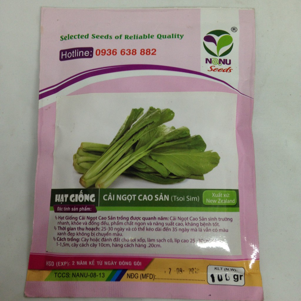 Gói 100g hạt giống cải ngọt cao sản - Nanuseeds