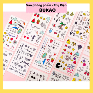 Z0305 Hình Tattoo Dễ Thương, Hoạt Hình Cute Bukao